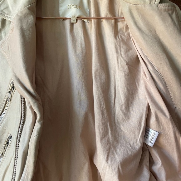 MAJE Lambskin Leather Moto Jacket - Picture 16 of 16